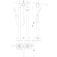 Devon&Devon Vip Time Смеситель для ванны, цвет: золото/белый хрусталь