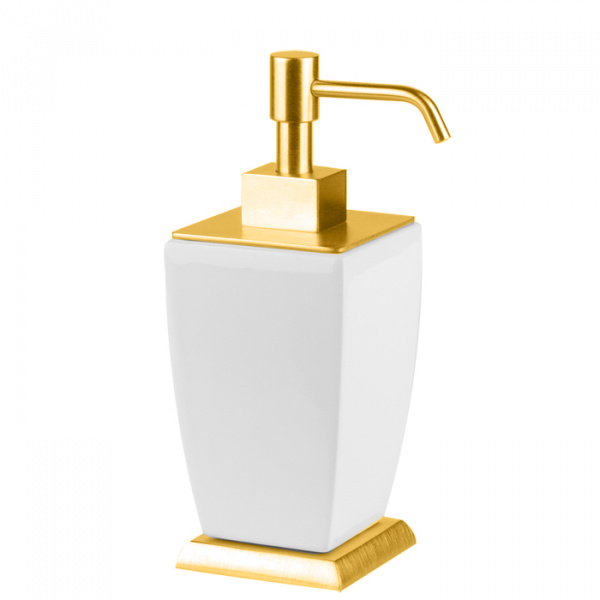 Gessi Mimi Дозатор для жидкого мыла настольный керамический, цвет: золото/белый