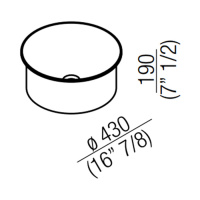 Agape In-Out Раковина 43x19 см, без отв., встраиваемая, цвет: белый