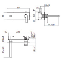 Gattoni Color Смеситель встроенный для раковины на коробке горизонтальный, цвет: хром