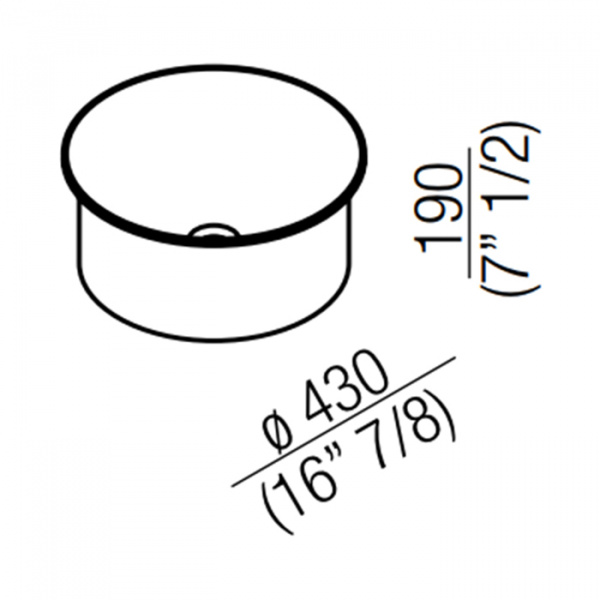 Agape In-Out Раковина 43x19 см, без отв., встраиваемая, цвет: белый