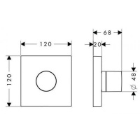 Axor ShowerCollection Запорный/переключающий вентиль Trio/Quattro, внешняя часть 12x12, ½’, цвет: хром