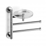 Bertocci Cinquecento Полотенцедержатель двойной 23 см с мыльницей, подвесной, цвет: хром