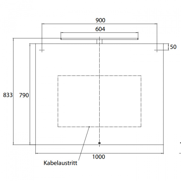 EMCO Зеркало со LED подсветкой, B100xH78см