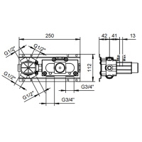 Fantini Внутренняя часть термостатического смесителя для душа, переключатель на 4 источника, 3/4'