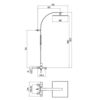 Gattoni PD KIT/TS206 душевая стойка, смеситель термостатический, душевая лейка 300мм, хром