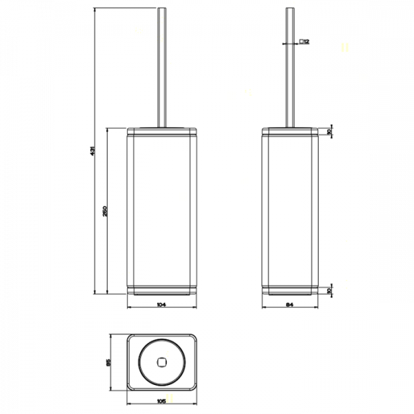Gessi iSpa Ершик для унитаза напольный, цвет: хром/белый