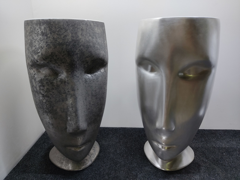 Kerasan Artwork Раковина 45x51x94.5 см, без отв., свободностоящая &quotMOLOCO&quot, слив в стену, цвет: белый/античная платина