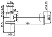 Сифон для раковины Cezares CZR-SBA-03, золото