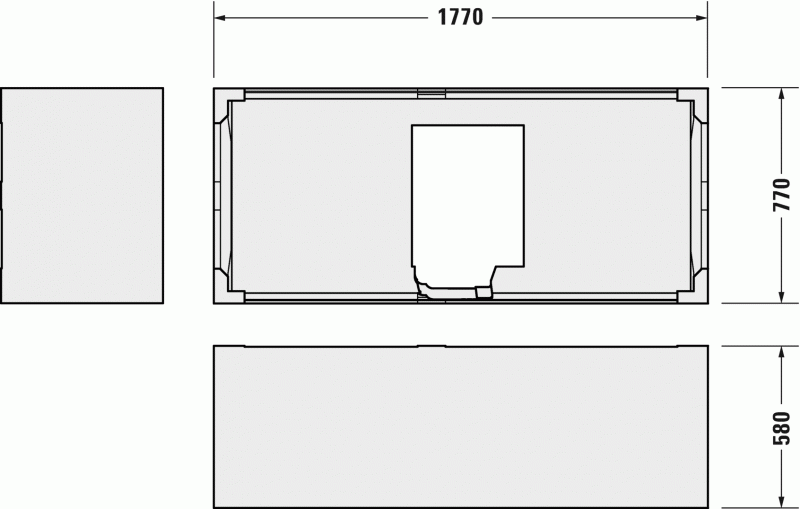 Опора из стиропора для ванны Duravit D-Neo, 177x77