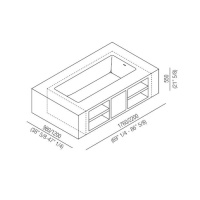 Agape Cartesio Ванна отдельностоящая 220х98х55 см с полочками
