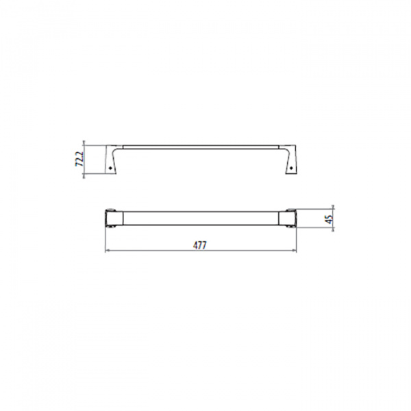 Gattoni Boomerang Полотенцедержатель 45 см, подвесной, цвет: хром