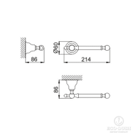 HUBER Croisette Бумагодержатель без крышки, подвесной, цвет: никель матовый