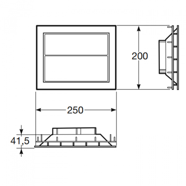 Armani Roca Island Сенсорная встраиваемая система двойного смыва 3/6 л. 250х41,5х250мм, цвет: nero