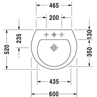 Duravit Darling New Раковина 60х52 см, 3 отв., цвет: белый