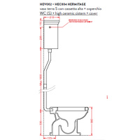 Artceram HERMITAGE Унитаз приставной, выпуск в стену, 36х55см, цвет: черный