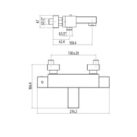 Gattoni Termostatici Термостатический смеситель для ванны в современном стиле, выпуск снизу, цвет: хром