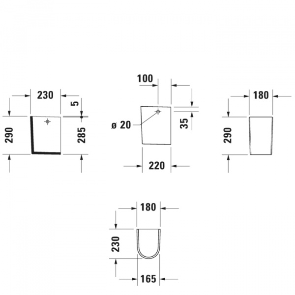 Duravit Darling New Полупьедестал 18x23 см для #073147, цвет: белый