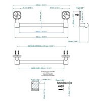 THG CAPUCINE VERT DECOR PLATINE Полотенцедержатель 30см., декор зеленый, цвет: хром