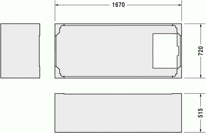 Опора из стиропора для ванны Duravit D-Code, 167x72