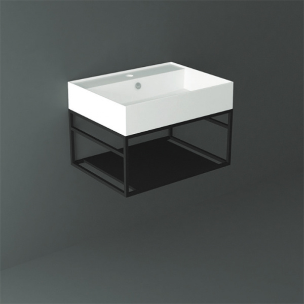 Simas Agile Структура металлическая 61x46xh28см, подвесная, для раковины с 1 отв., AG61, с 1 полкой, цвет: черный матовый