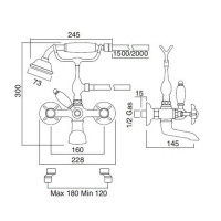 Sbordoni Смеситель для ванны на 2 отверстия, цвет: бронза