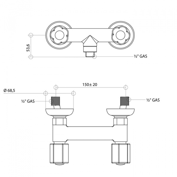 Смеситель для душа Bongio Fleur Blanc, цвет: хром/белый фарфор