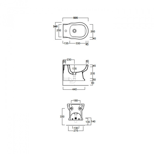 SIMAS Londra Биде подвесное с 1 отв. под смеситель, 50,5х36,5хh33см, цвет: белый