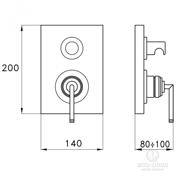 Stella Titian Встраиваемый смеситель для ванны/душа 3254TR P.V. с авт. переключателем, цвет: хром
