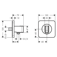 Axor Citterio E Держатель ручного душа 12х12см, цвет: шлифованное золото