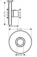 Axor ShowerSelect Термостат Highflow, внешняя часть, цвет: хром