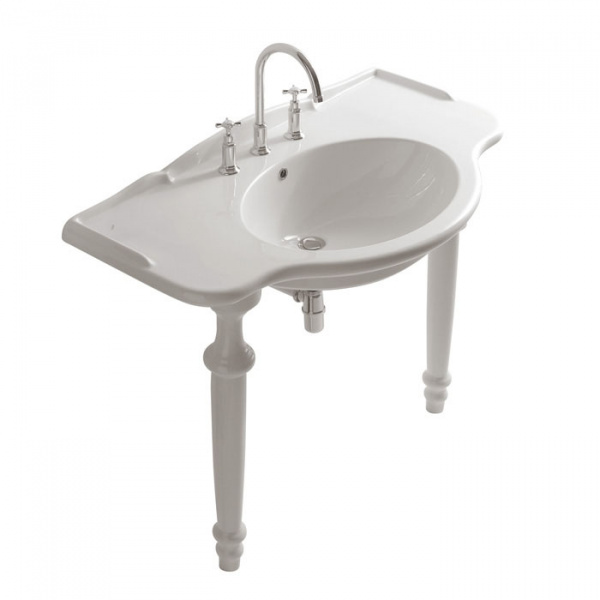 Globo Paestum Консоль с раковиной 110х60см с 1 отв. под смеситель, цвет: белый