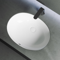 Умывальник овальный встраиваемый под столешницу Element 560*420*195мм с крепежом и шаблоном для установки Ceramica Nova белый 