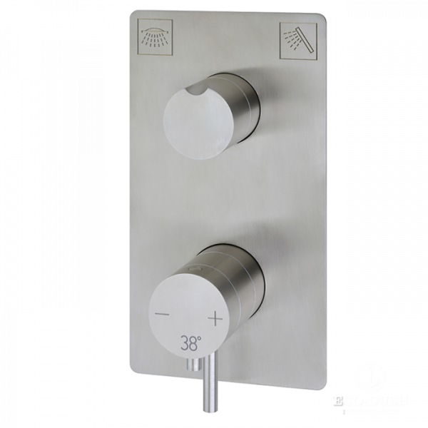 HUBER Lynox Встраиваемый термостатический смеситель для душа с переключателем на 2 выхода, нержавеющая сталь