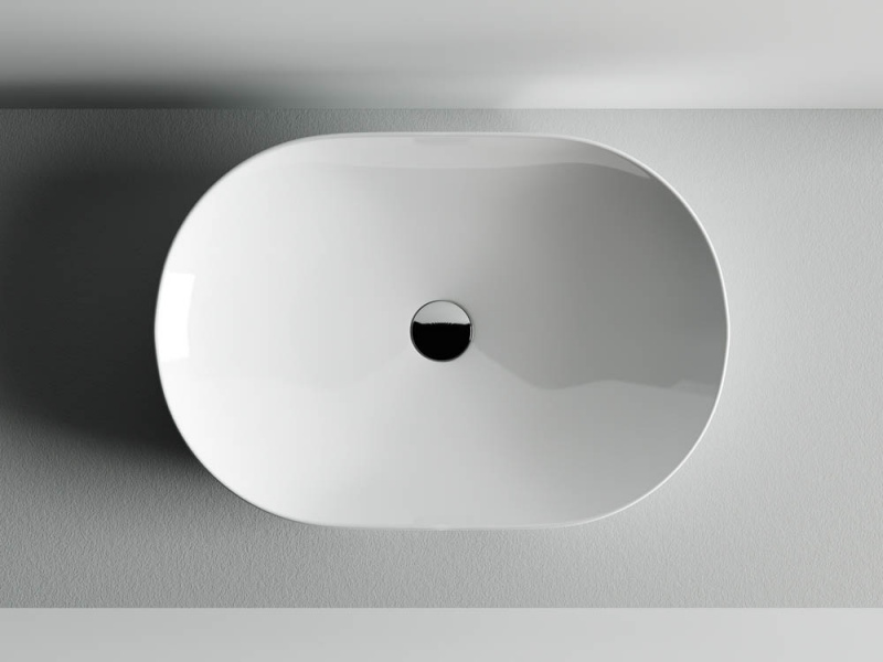 Умывальник чаша накладная овальная Element 600*415*135мм Ceramica Nova белый CN5009