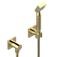 THG Ginkgo Душевой комплект с ручным душем, шланг 1500 мм., держатель и подвод воды, цвет: полированное золото