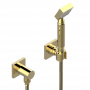 THG Ginkgo Душевой комплект с ручным душем, шланг 1500 мм., держатель и подвод воды, цвет: полированное золото