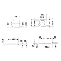 Duravit Me by Starck Сиденье для унитаза , цвет: белый/нержавейка
