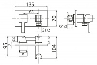 Смеситель для душа Cezares CZR-DA6-01