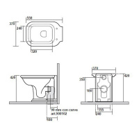 Kerasan Waldorf Унитаз напольный пристенный 55х37см, цвет: черный, СИДЕНЬЕ НА ВЫБОР