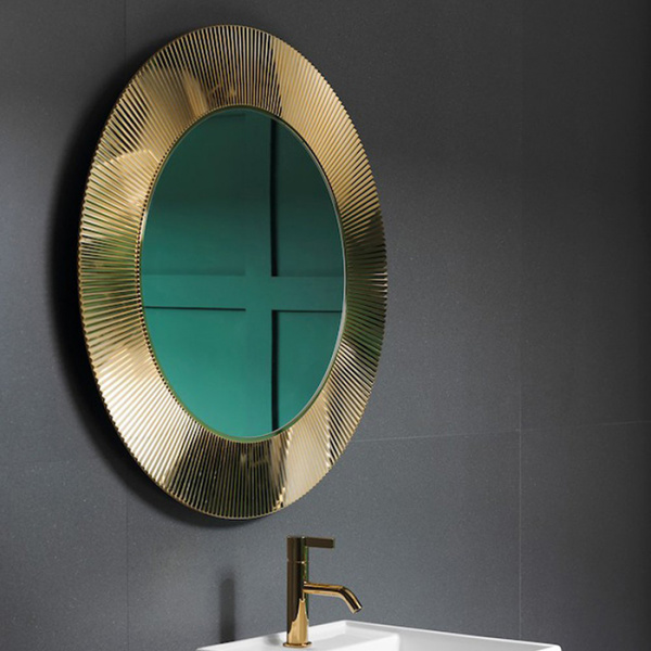 Laufen Kartell Зеркало круглое d=78см, настенное, без подсветки, цвет: золотой