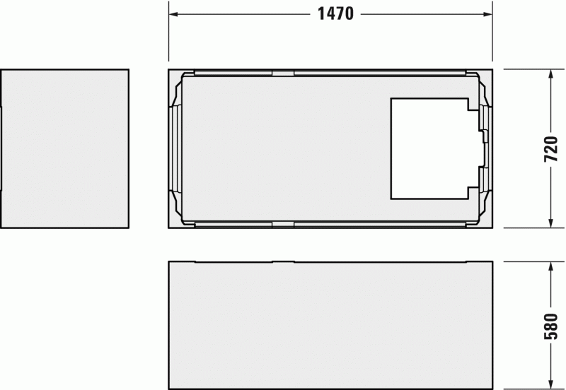 Опора из стиропора для ванны Duravit D-Neo, 147x72