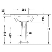 Duravit 1930 Пьедестал для раковины 29,6 см, цвет: белый