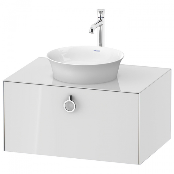 Duravit White Tulip Тумбочка подвесная 40.8x80x55 см, раковина, 2 ящика с ручкой, цвет: белый высокоглянцевый