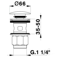 CISAL Донный клапан 1&quot1/4 для раковин, цвет: хром
