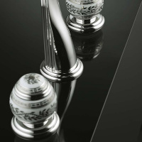 THG Marquise porcelaine blanche Смеситель для раковины, 3 отв., цвет: хром/платина/белый фарфор