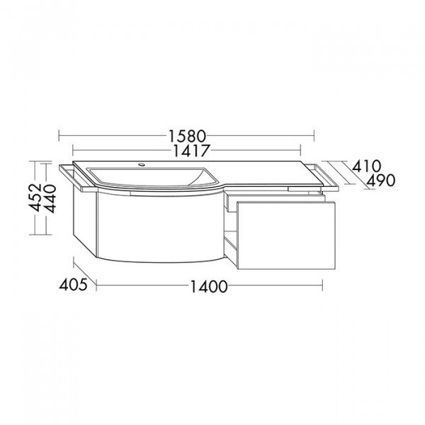 Burgbad Yso Комплект подвесной мебели 158x49x45 см, цвет: горчичный глянец/аутентичный дуб