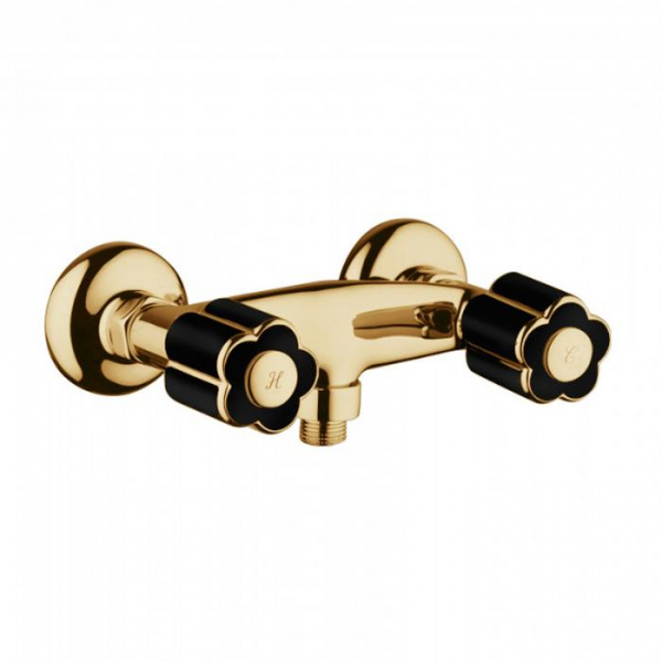 Смеситель для душа Bongio Fleur Noir, цвет: золото/черный фарфор