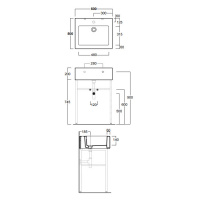 SIMAS Frozen Раковина 60 см, 1 отв., цвет: белый
