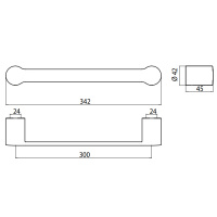 EMCO Fino Поручень, 300мм, подвесной, цвет: хром